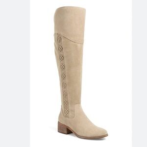 NEW Vince Camuto KREESELL Over The Knee Riding Boot Taupe Notch Verona Sz 6M